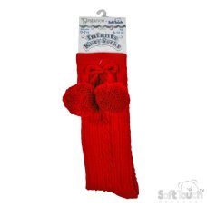 S355-R: Red Knee Length Socks (0-24 Months)
